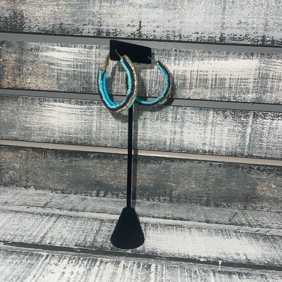 Jewelry - Seed Bead Hoop Statement Earrings